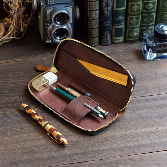 プエブロ ペンケース コニャック 