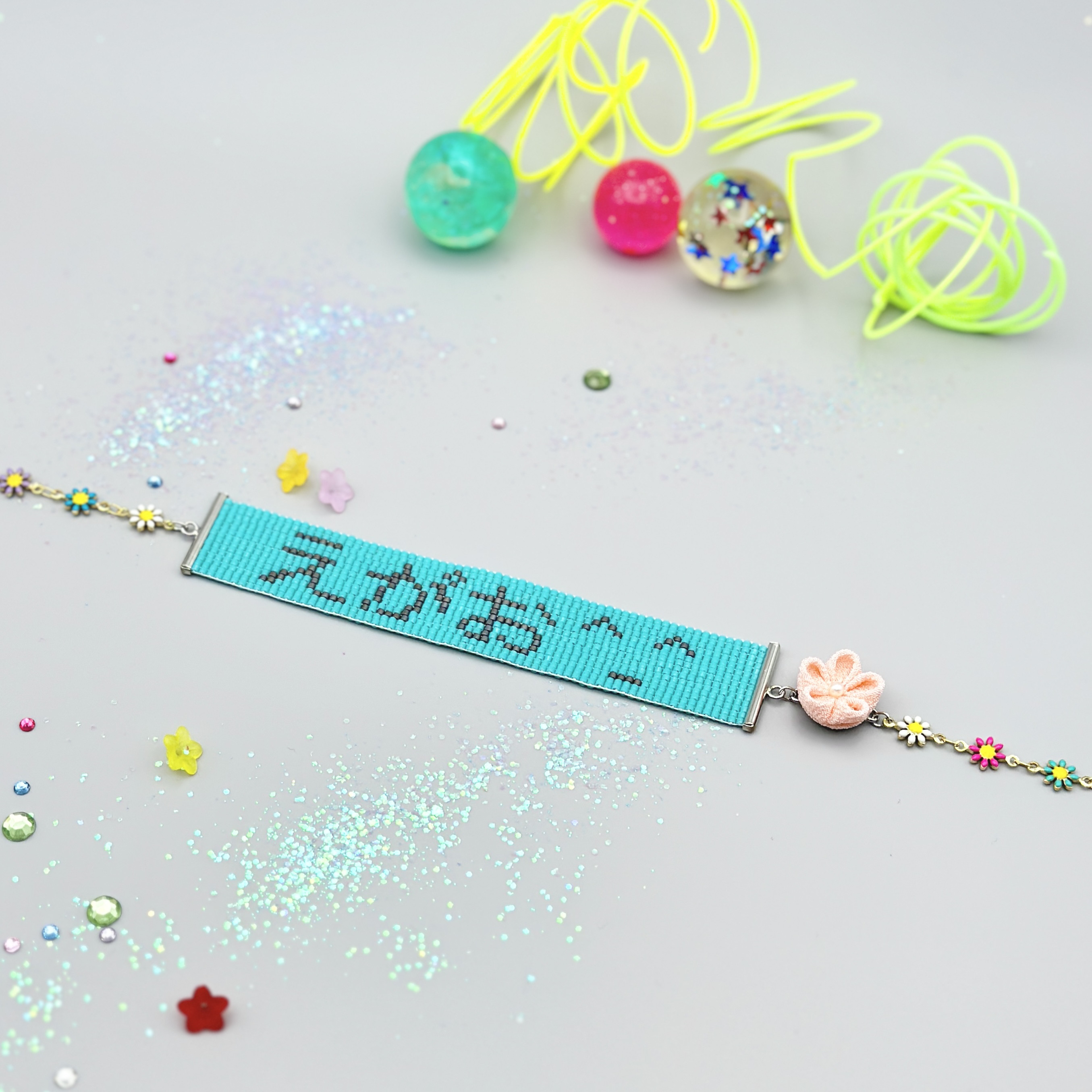 「えがお」チョーカー　ターコイズ