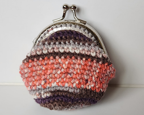 専用です。ビーズ編みがま口小物入れ 1 ball of yarn series #28 / [Yarn] x [Beads] I made my