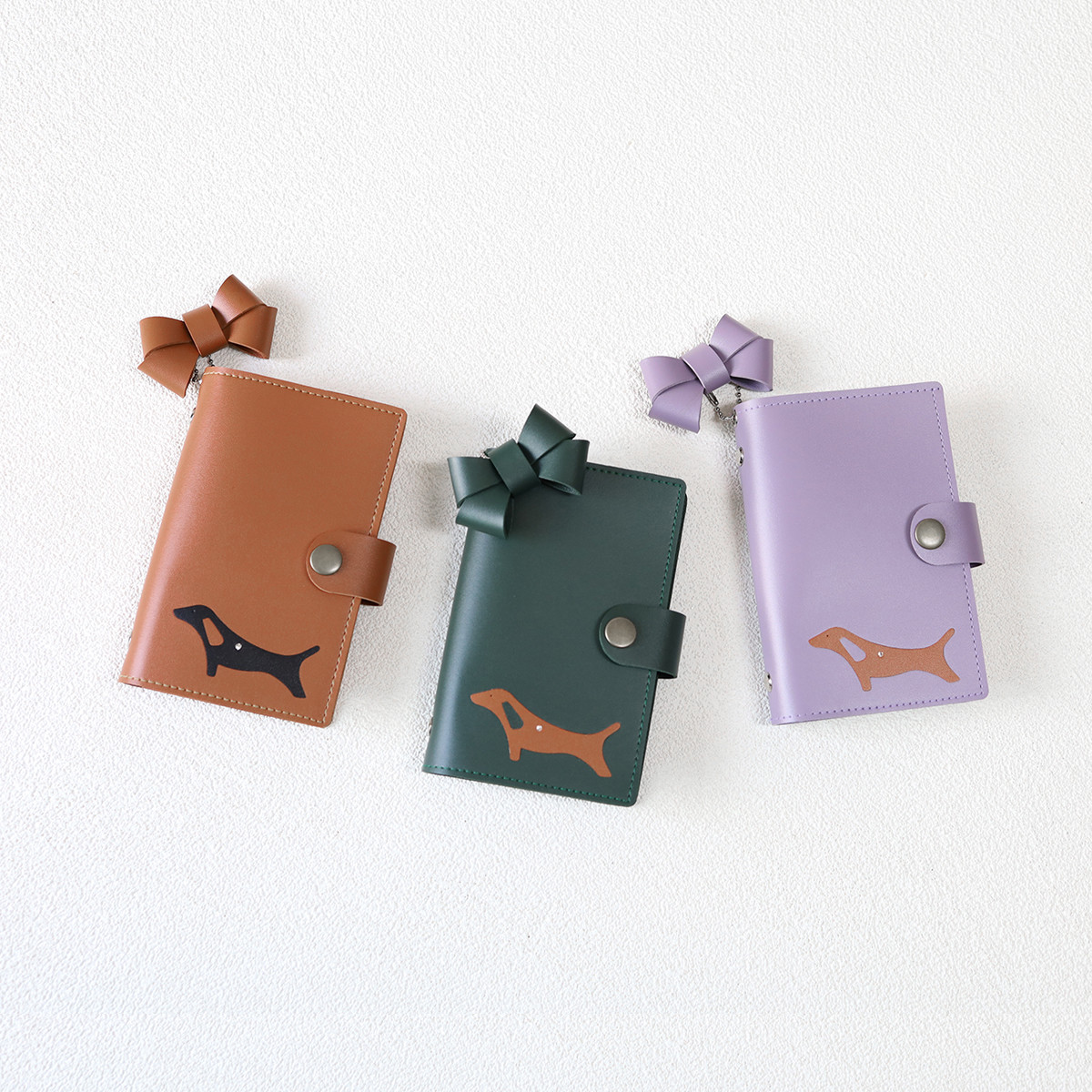 【ヴィーガンレザー】システム手帳 バイブルサイズ 子犬/A7 A6