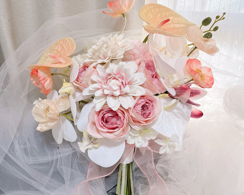 アーティフィシャルフラワーブーケ 結婚式 ウエディングブーケ