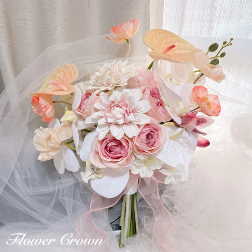 アーティフィシャルフラワーブーケ 結婚式 ウエディングブーケ  