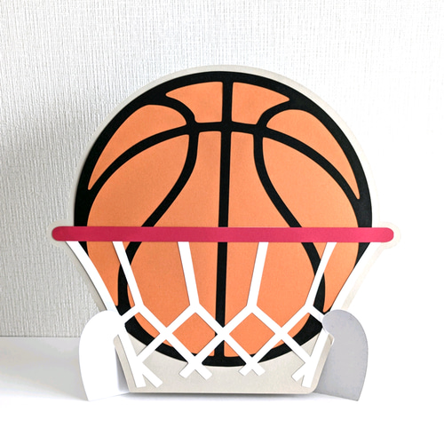 名前・番号入れ】バスケットボール色紙 24 cm メッセージカード