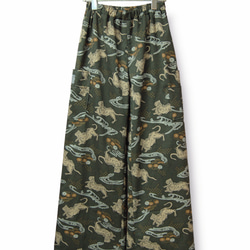 絵画フラワーデザイン ゴブラン織りワイドパンツ キュロット・ワイド