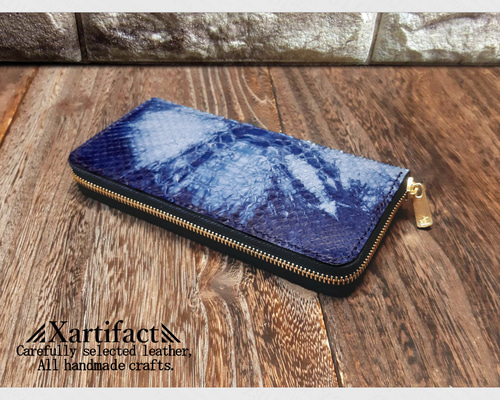 Three2Four 三つ折り財布 RAD 藍染パイソン three2four RAD 藍染