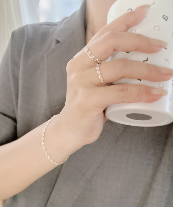 【Silver925】長さが選べる♡ anchor chain Bracelet (small) 3枚目の画像