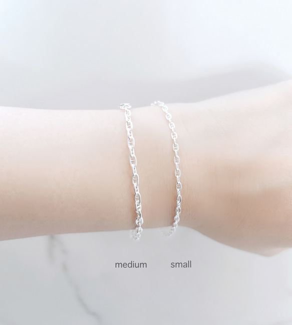 【Silver925】長さが選べる♡ anchor chain Bracelet (small) 4枚目の画像