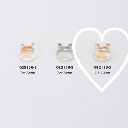 イエロー】P721(5個)ネイルパーツ 猫 ねこ くま 犬 いぬ うさぎ 熊