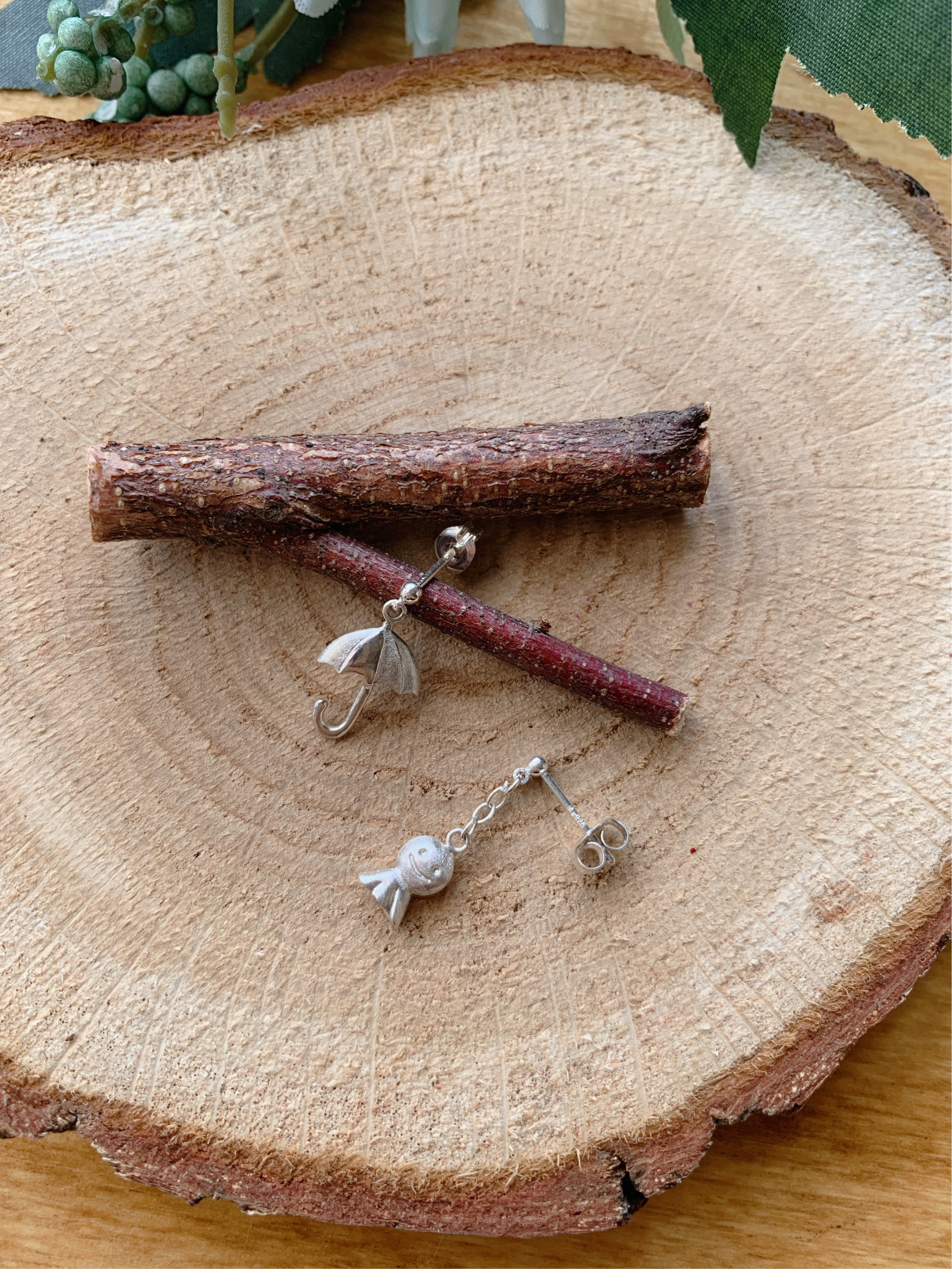 シルバー925 雨の日ピアス /イヤリング変更可