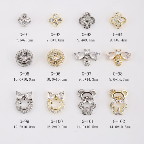 銀】P734(1個)ネイルパーツ シルバー ニコちゃんマーク キャラクター