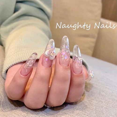 ピンクハート】P751(2個)ネイルパーツ 白 量産型 ゆめかわ ポップ 姫