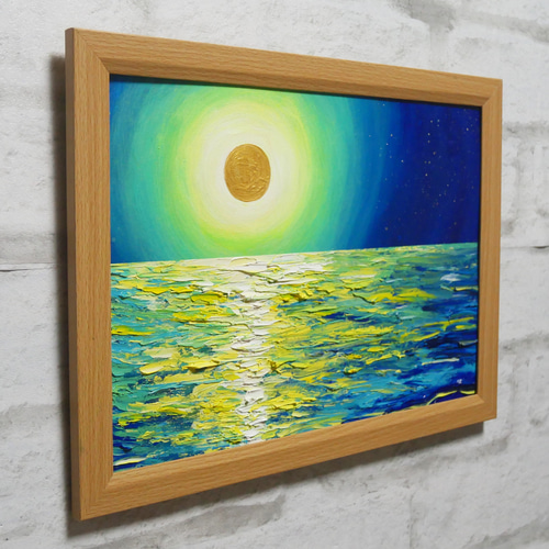 油絵 油彩 油彩画 絵 絵画 【満月の夜に月の光】 絵画 HR 通販 油絵 油彩 油彩画 絵 絵画 【満月の夜に月の光】 絵画 HR 通販