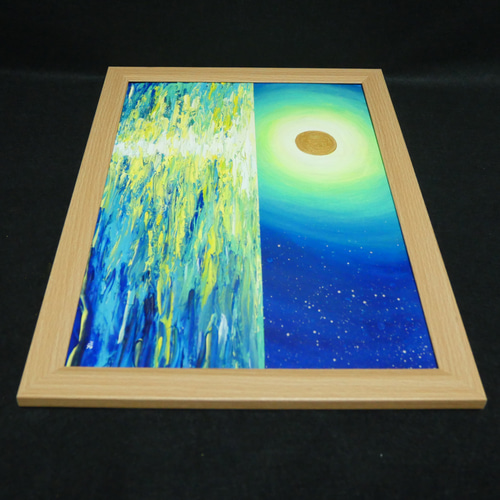 油絵 油彩 油彩画 絵 絵画 【満月の夜に月の光】 絵画 HR 通販