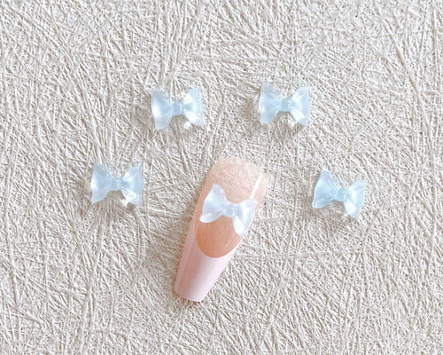 水色】P800(10個)ネイルパーツ ブルー リボン ポップ ゆめかわ 量産型