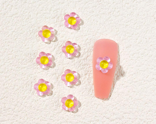 ネイルパーツ peach ネイルパーツ 1000個セット ガラス玉 球体 スケルトン 泡 バブル
