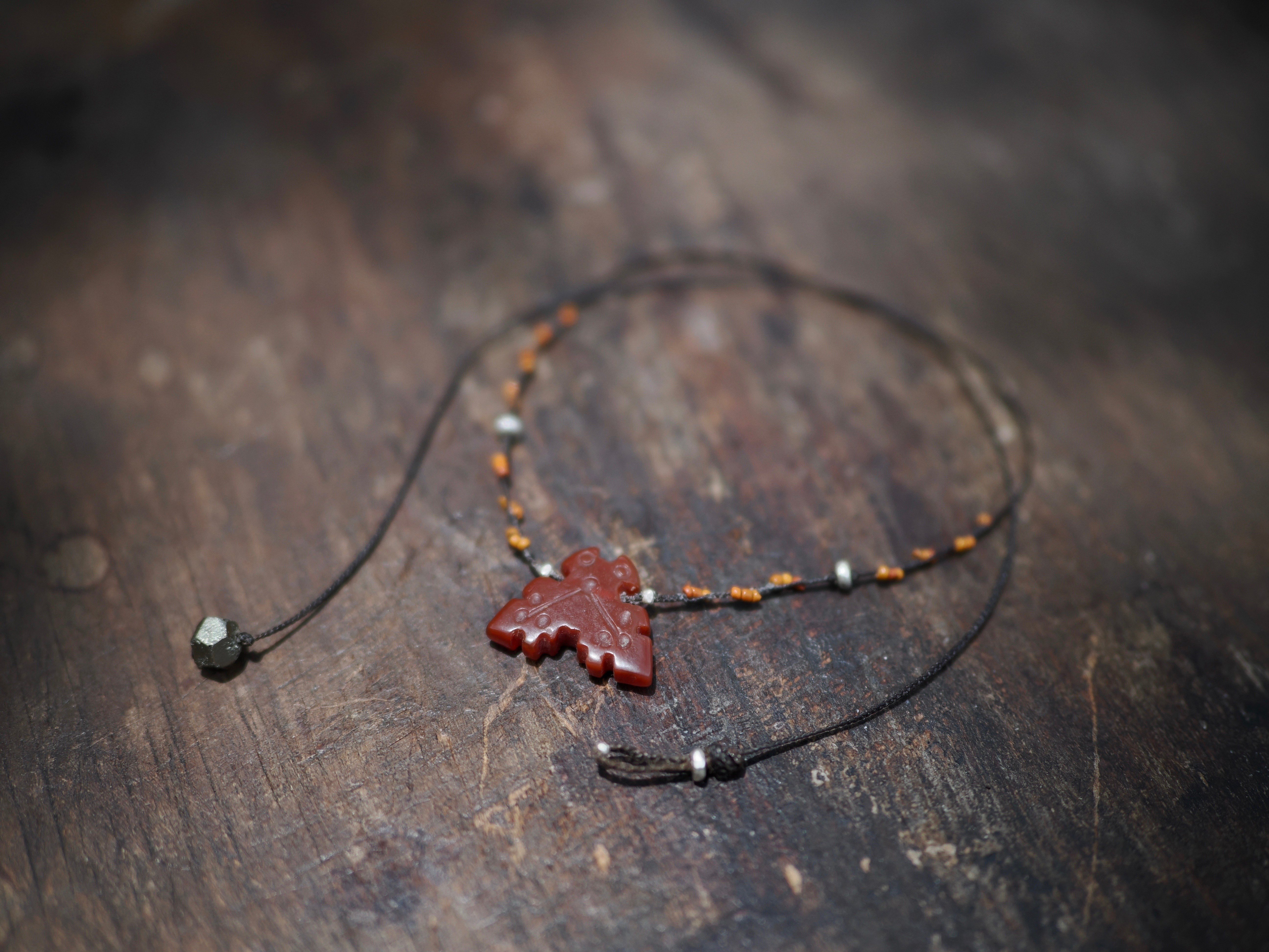 -Afgan carnerian- braid necklace