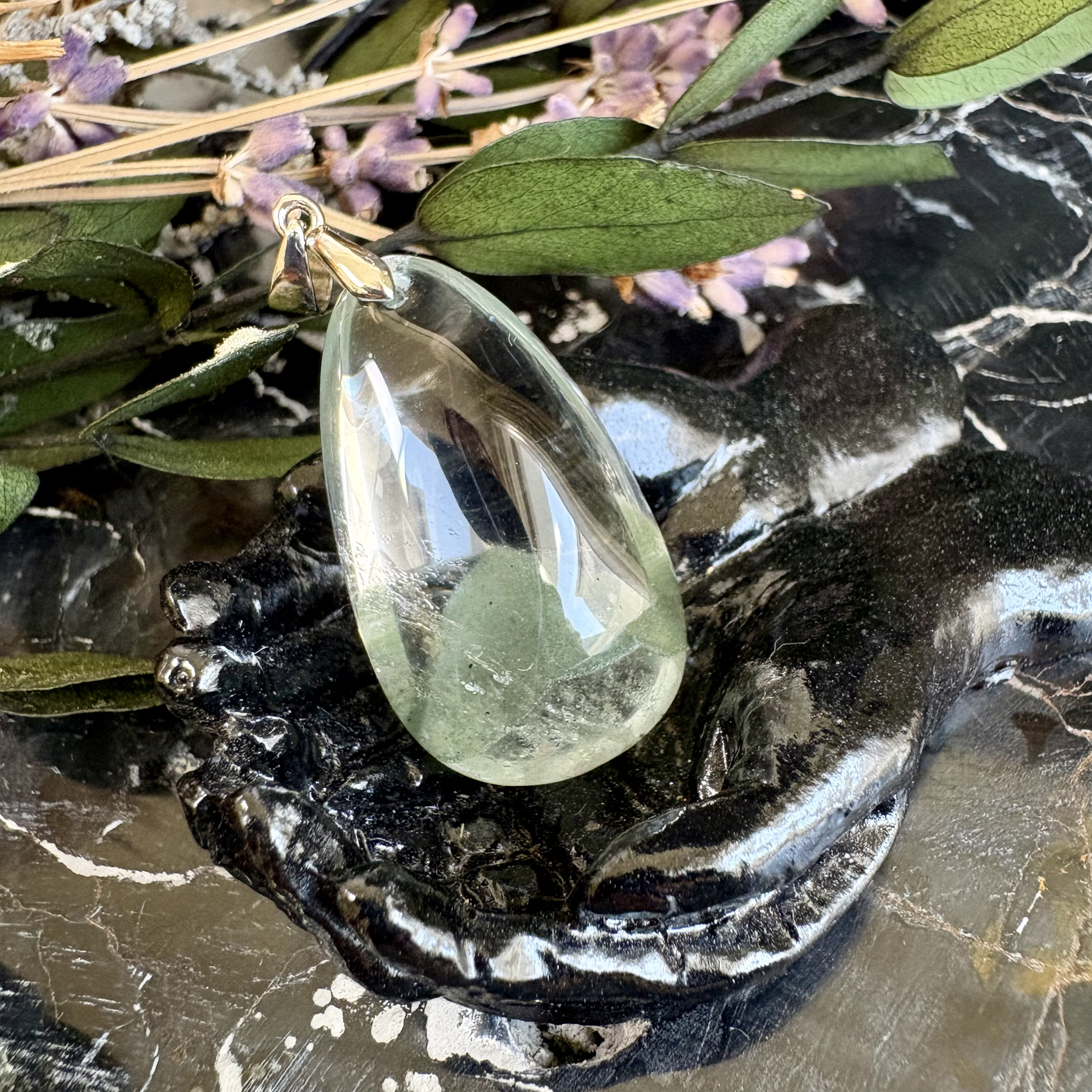 【プレミアム】*s925グリーンファントムガーデンクォーツペンダントトップ128