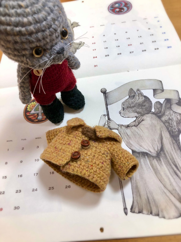 あみぐるみ　ねこ　ブリティッシュフォールド #秋色