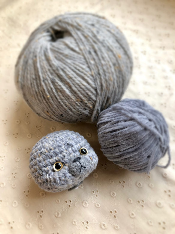 あみぐるみ　ねこ　ブリティッシュフォールド #秋色