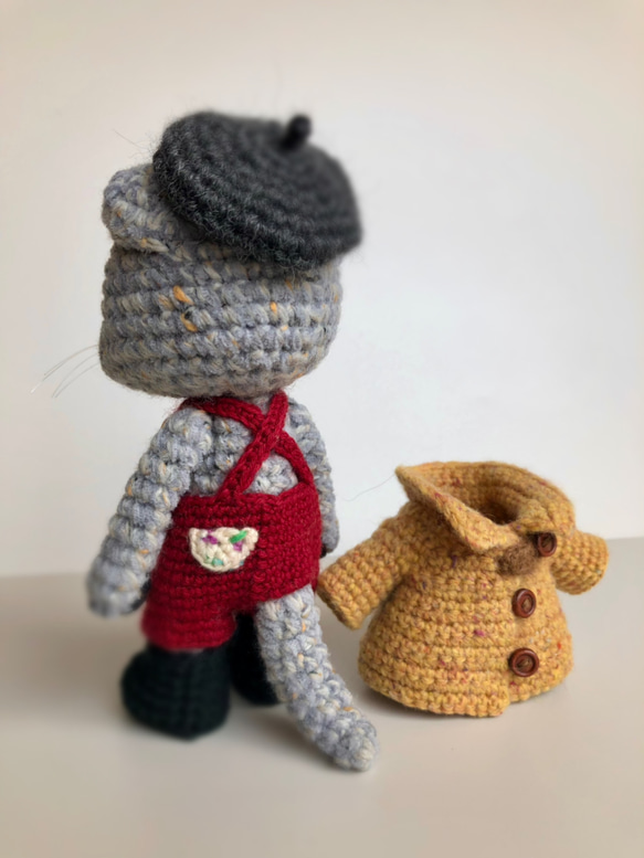 あみぐるみ　ねこ　ブリティッシュフォールド #秋色