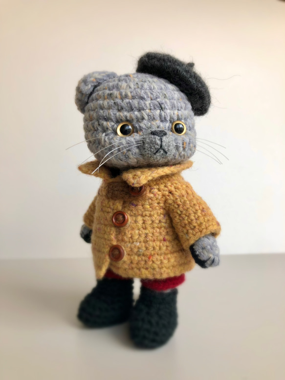 あみぐるみ　ねこ　ブリティッシュフォールド #秋色