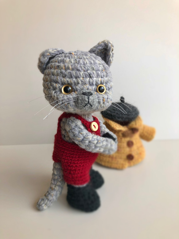 あみぐるみ　ねこ　ブリティッシュフォールド #秋色