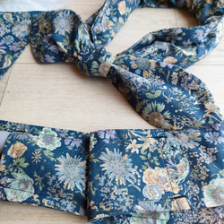 【SALE】ネックリング　ネックアイス　クールネック　熱中症対策　アイスネック　　ストライプ　花柄　ネイビー 2枚目の画像