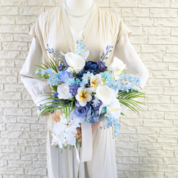 ヘッドピース付き3点セット ブライダルブーケ ウェディングブーケ 和装