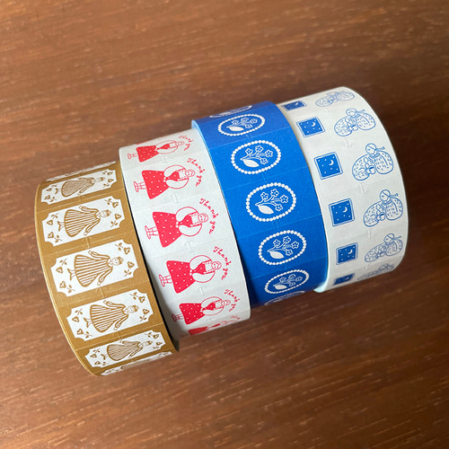 ラベラーシール マールちゃん レトロ 茶 女の子 テープ ラベルシール