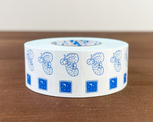 ラベラーシール マールちゃん 珈琲 青 北欧 テープ ラベルシール