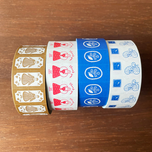 ラベラーシール マールちゃん 珈琲 青 北欧 テープ ラベルシール