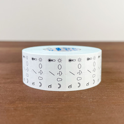 手帳のラベラーシール 天気と気温 黒 テープ ラベルシール ロール