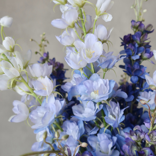 デルフィニウムのウェディングブーケ・ブートニア/アーティフィシャル