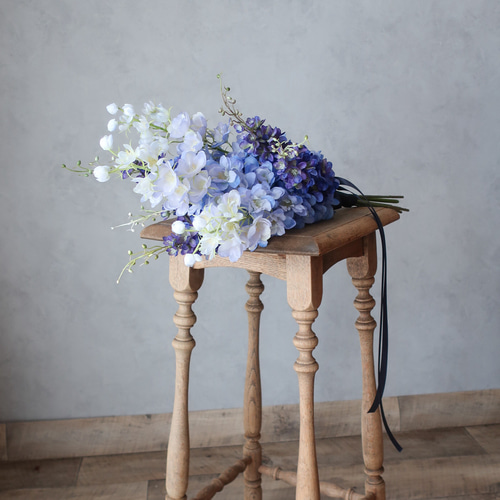 デルフィニウムのウェディングブーケ・ブートニア/アーティフィシャル