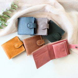 二つ折り財布　レザー　本革　ハンドメイド　手縫い　男女兼用 二つ折り財布 レザー 本革 ハンドメイド 手縫い 男女兼用