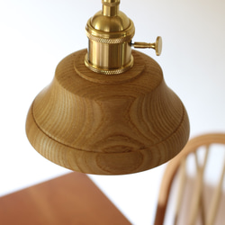 木製ランプシェード：栗の木：サイズφ210 シーリングライト