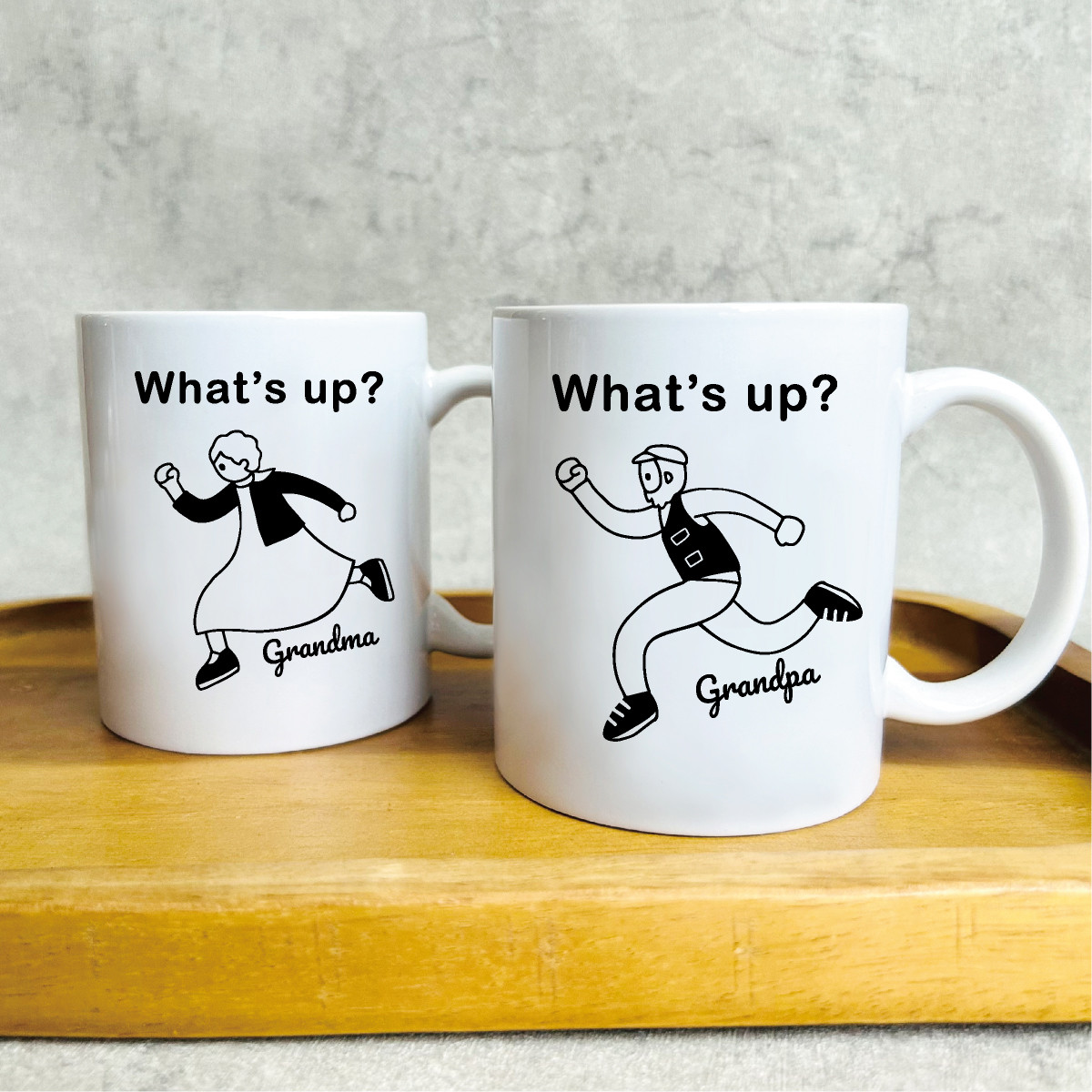 【文字オーダーOK!】2個セット What's up?マグカップ ファミリーにお薦め