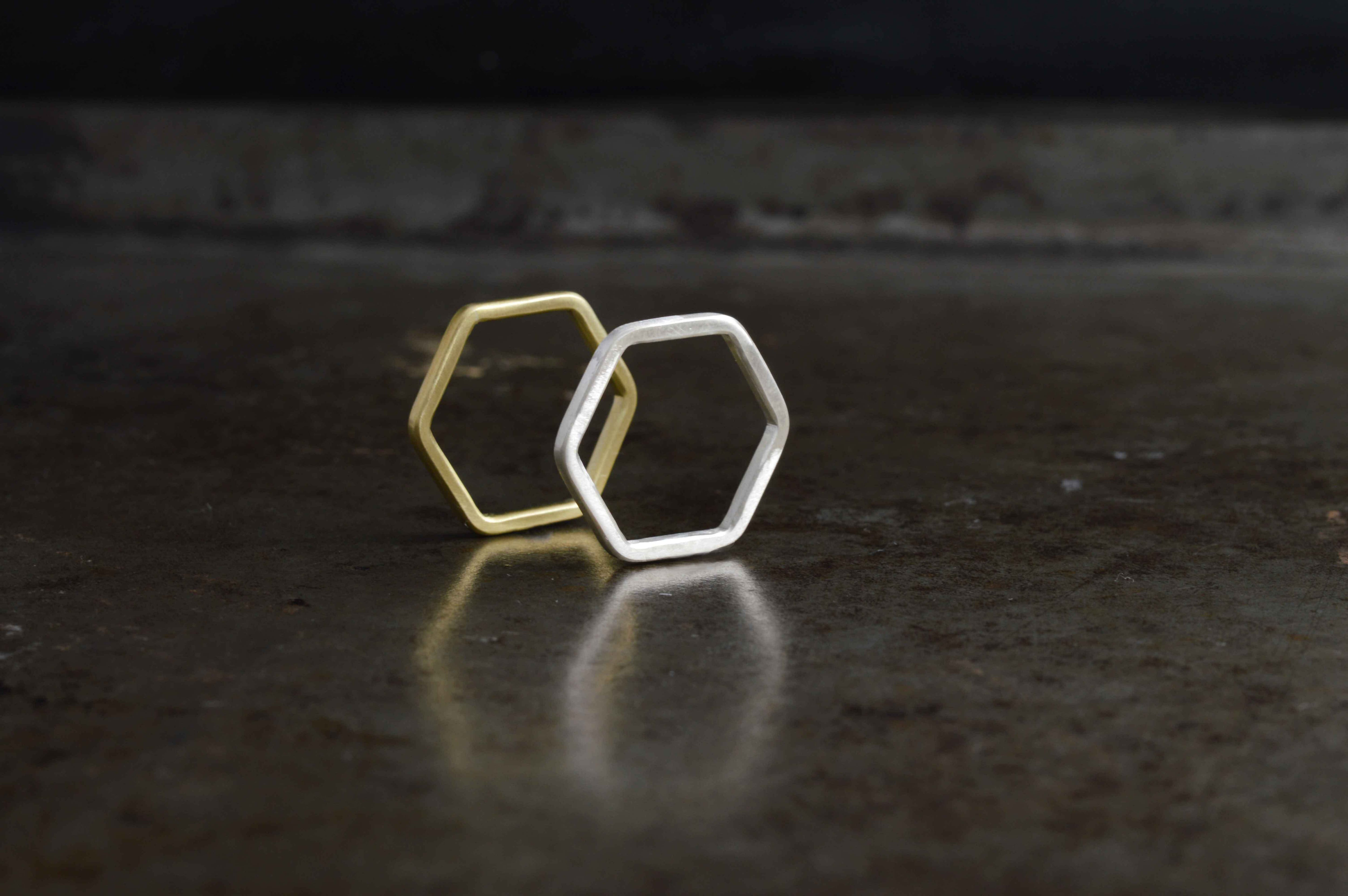 シルバー / 温情 六角リング2mm［silver］