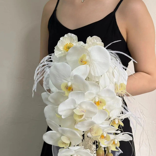 胡蝶蘭 造花　まとめセット　結婚式 結婚式の花嫁 胡蝶蘭造花、外装ウェディングドレス、写真撮影、結婚式 花束・アレンジメント