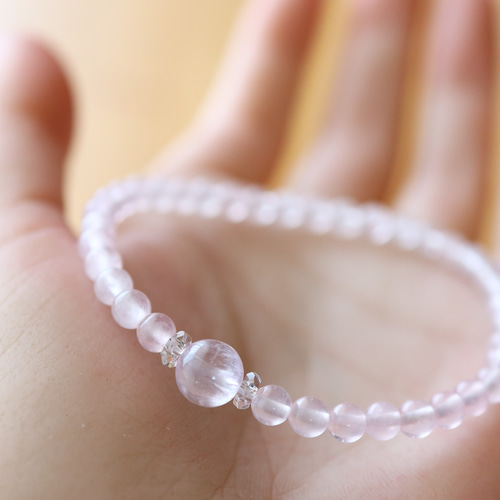 一点物　天然石　ハンドメイドブレス　超高品質　クンツァイト　宝石 クンツァイト ブレスレット 7mm 一点物 メール便可 [M便 1/10] 111