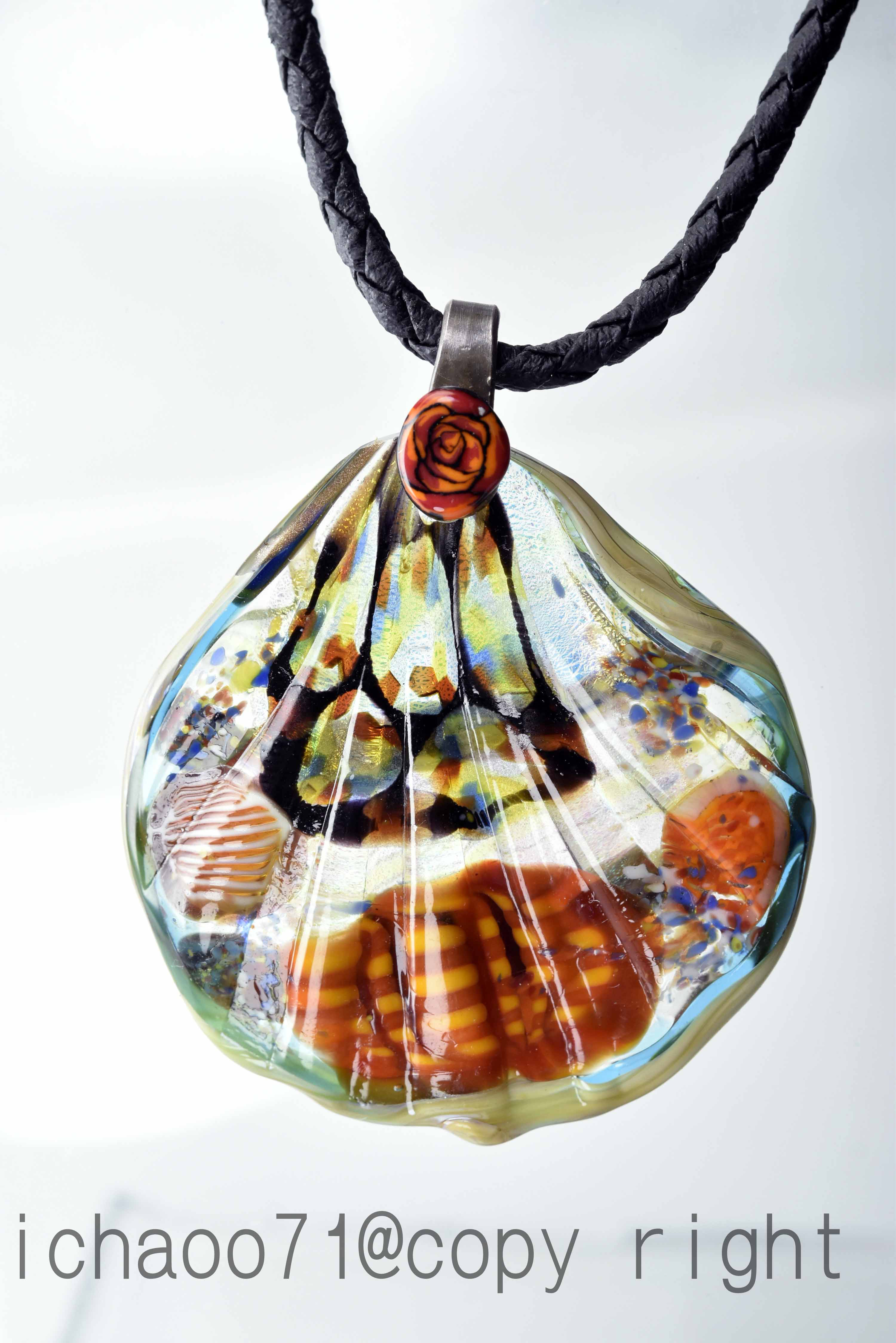 とんぼ玉  ペンダントトップ  michaoo71 (10732-479)ガラス工芸家創作 ハンドメイド 一点物