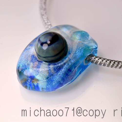 とんぼ玉 ペンダントトップ michaoo71 (10729-479)ガラス工芸家創作