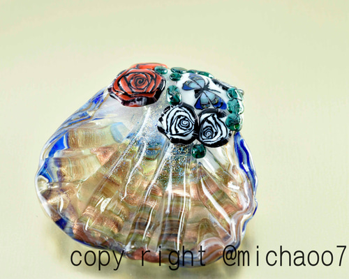 とんぼ玉 ペンダントトップ michaoo71 (10785-489)ガラス工芸家創作