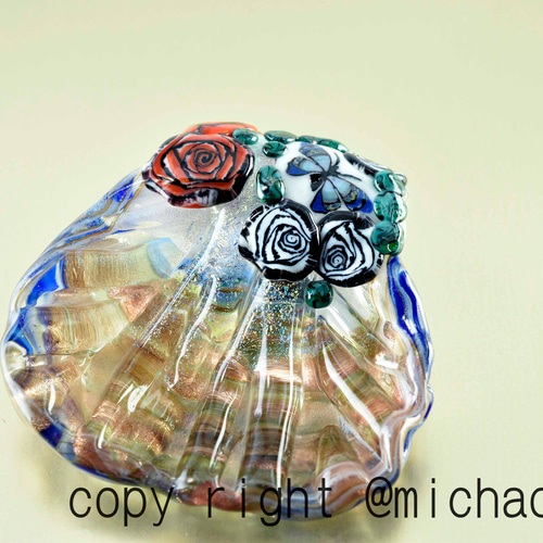 とんぼ玉 ペンダントトップ michaoo71 (10785-489)ガラス工芸家創作