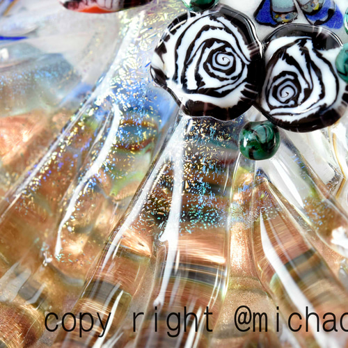 とんぼ玉 ペンダントトップ michaoo71 (10785-489)ガラス工芸家創作