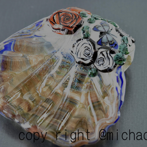 とんぼ玉 ペンダントトップ michaoo71 (10785-489)ガラス工芸家創作