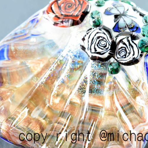 とんぼ玉 ペンダントトップ michaoo71 (10785-489)ガラス工芸家創作