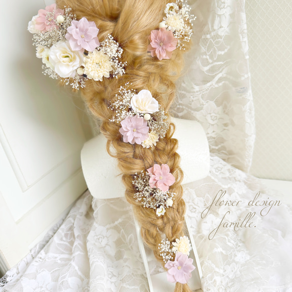 グレイッシュ　パープル　くすみピンク　プリンセスの髪飾り　✧　ヘッドドレス　プラチナ　クラシカル　アンティーク　：237 1枚目の画像