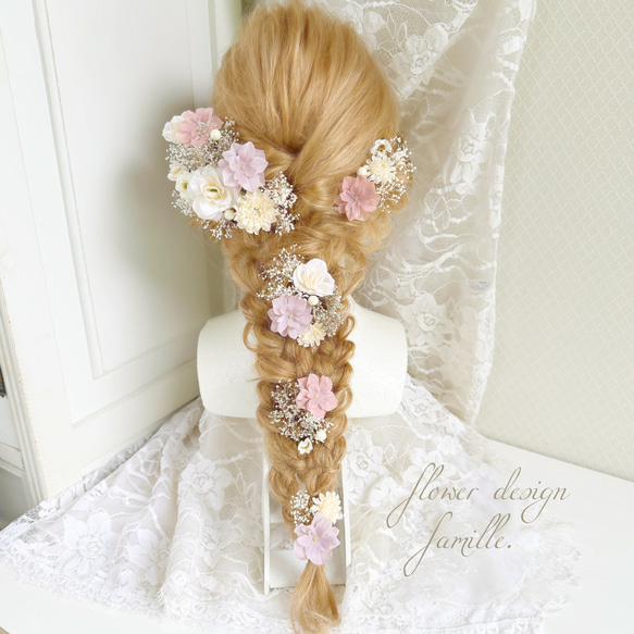 グレイッシュ　パープル　くすみピンク　プリンセスの髪飾り　✧　ヘッドドレス　プラチナ　クラシカル　アンティーク　：237 2枚目の画像