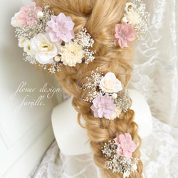 グレイッシュ　パープル　くすみピンク　プリンセスの髪飾り　✧　ヘッドドレス　プラチナ　クラシカル　アンティーク　：237 4枚目の画像